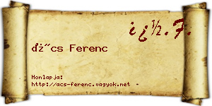 Ács Ferenc névjegykártya