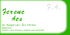 ferenc acs business card